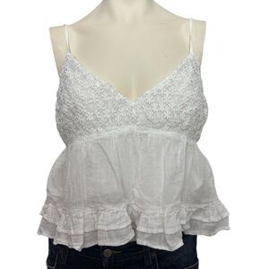Aeropostale White Ruffled Camisole